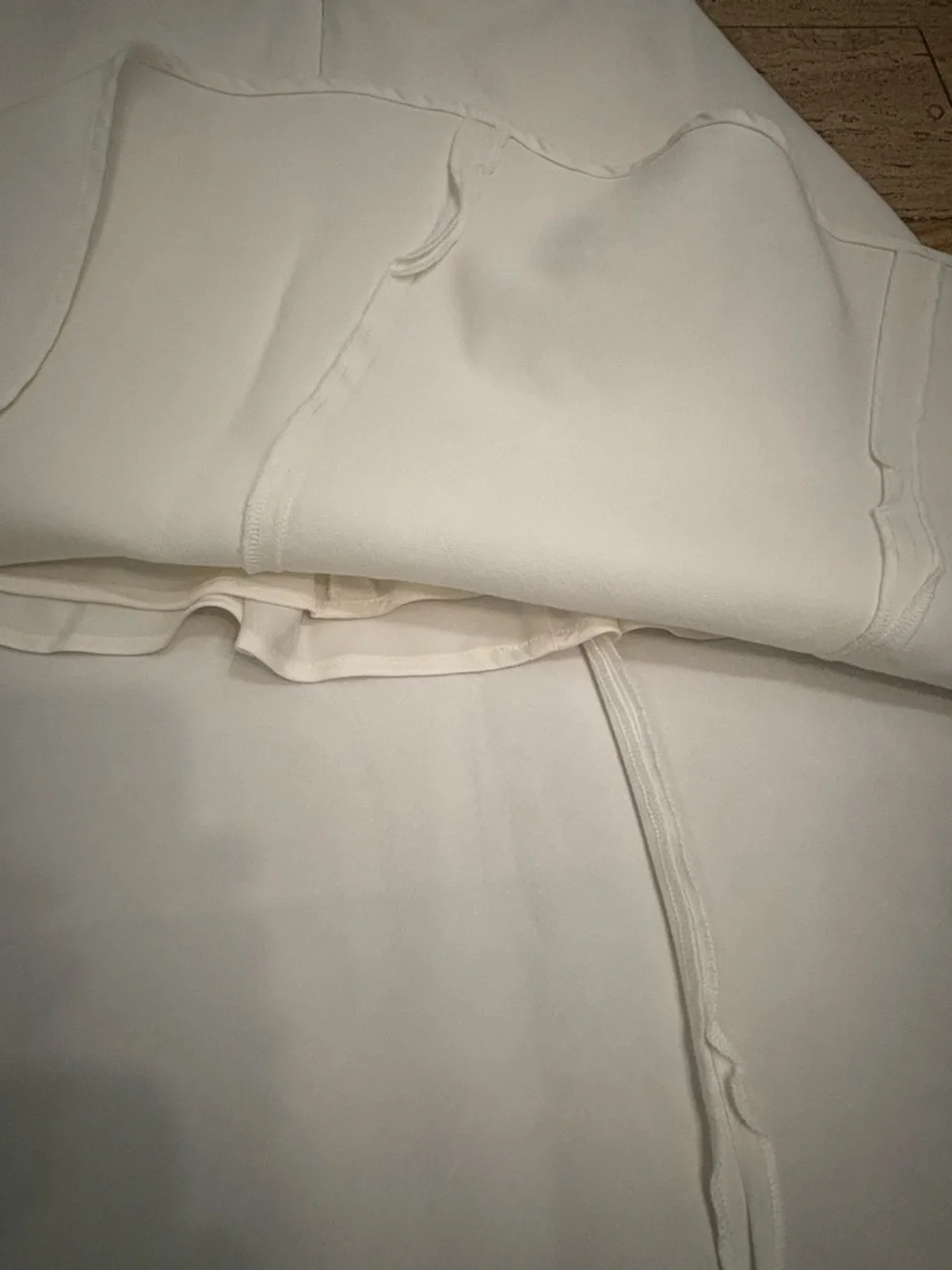 Vince Off  White Linen Blend Asymmetrical A-Line Skirt size 4 - Picture 8 of 9